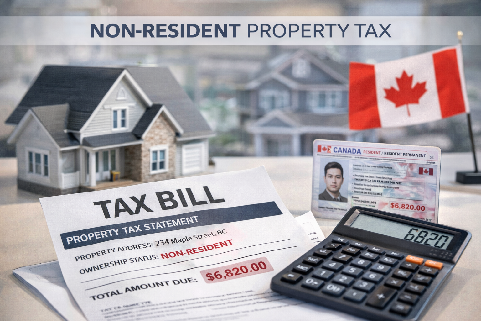 加拿大房产税单与房屋模型